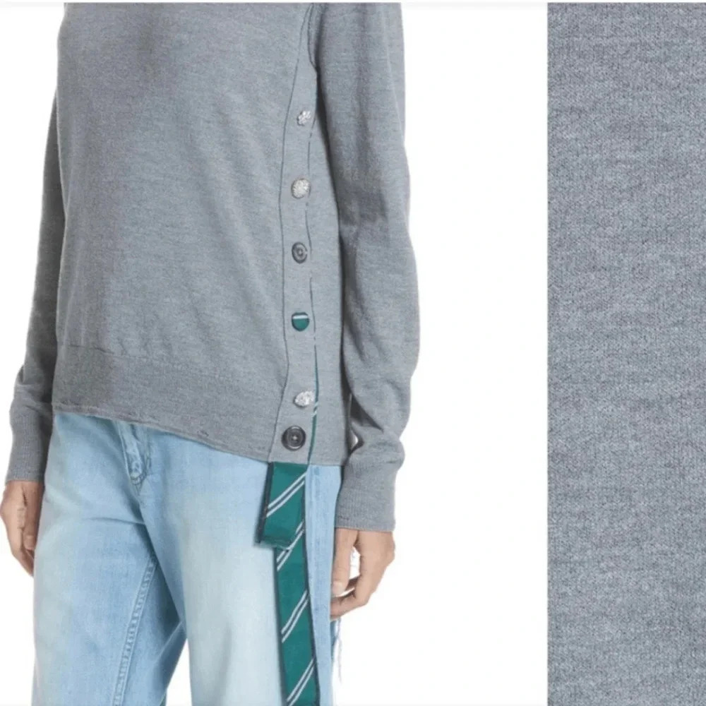 Marc Jacobs Wool Crewneck Silk Tie Button Up Size Size Small